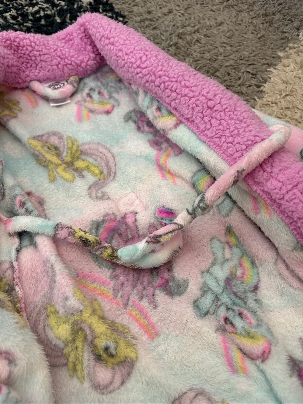 Girls' Pink Fleece Robe with My Little Pony Print